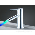 Stainless Steel  / Brass Single Lever Basin Led Faucet Light Color Changing Led Faucet